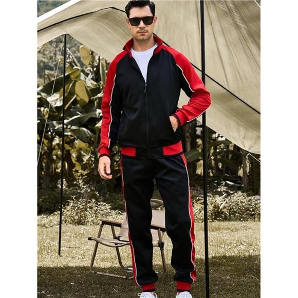 Men's Tracksuits Sweat Suit Casual LongSleeve 2Piece Outfit Sports Jogging Suits - Picture 2 of 5